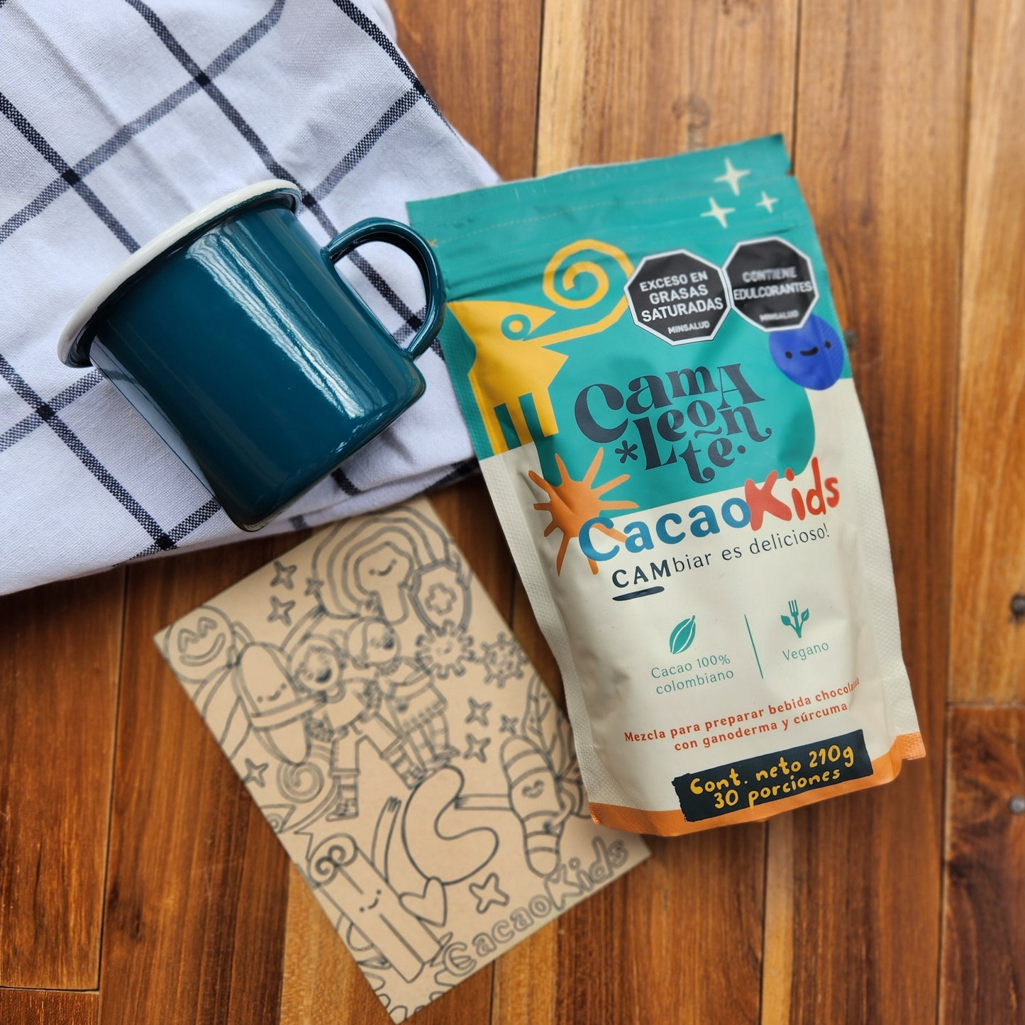 Combo Cacao Kids 210g + Taza Peltre