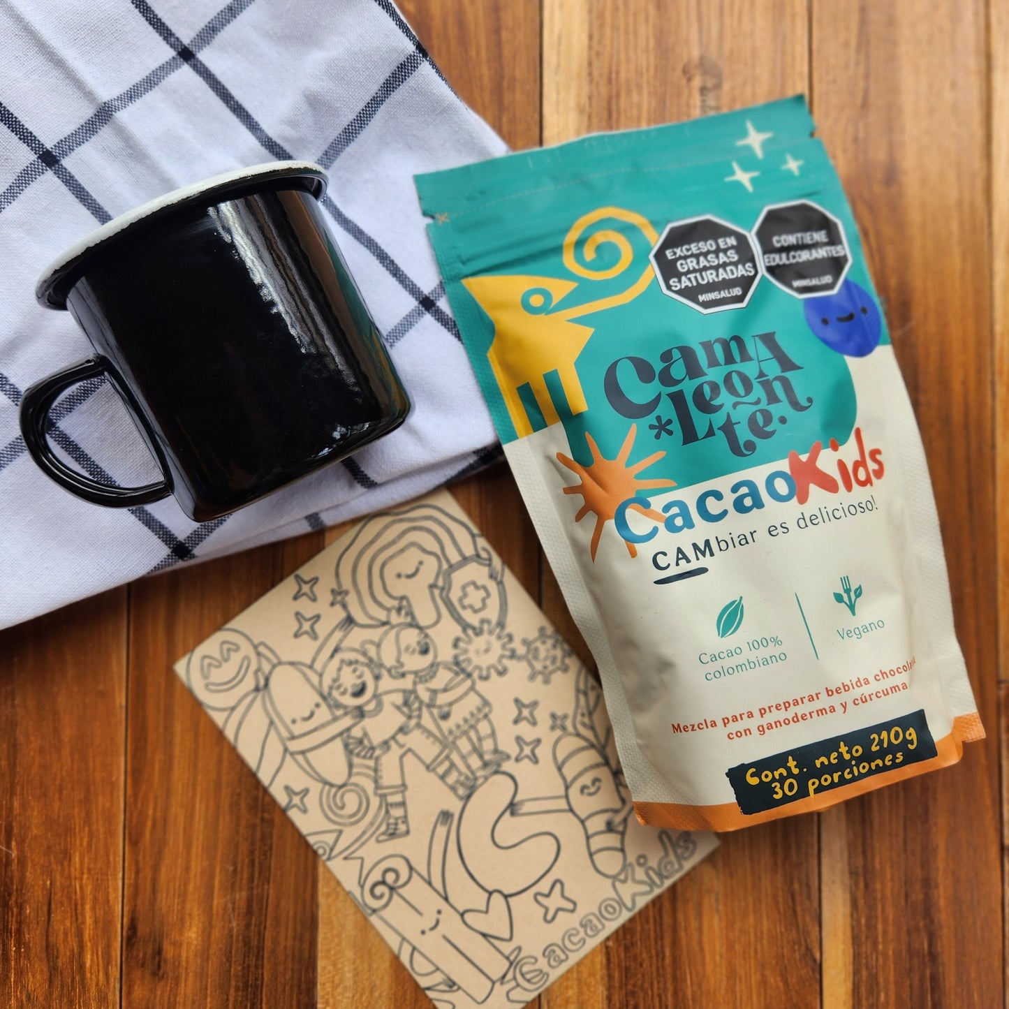 Combo Cacao Kids 210g + Taza Peltre