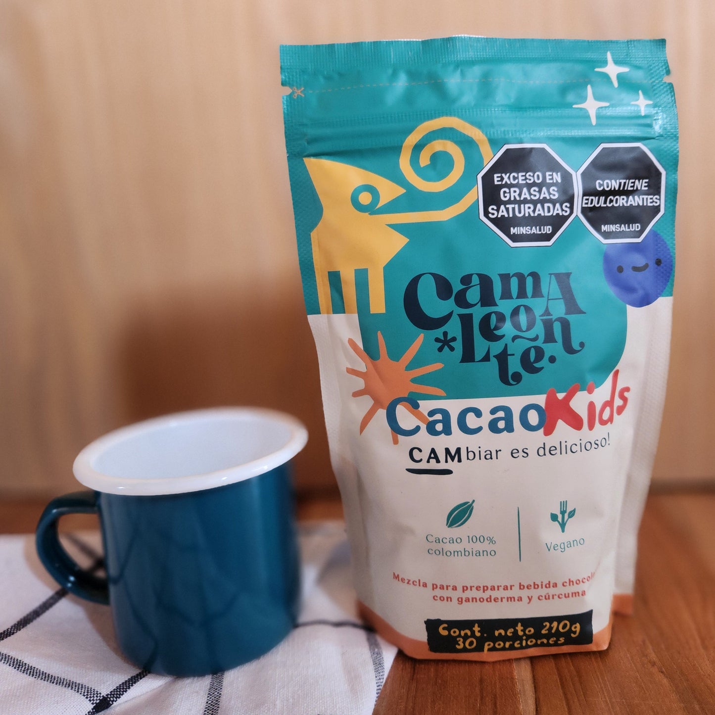 Combo Cacao Kids 210g + Taza Peltre