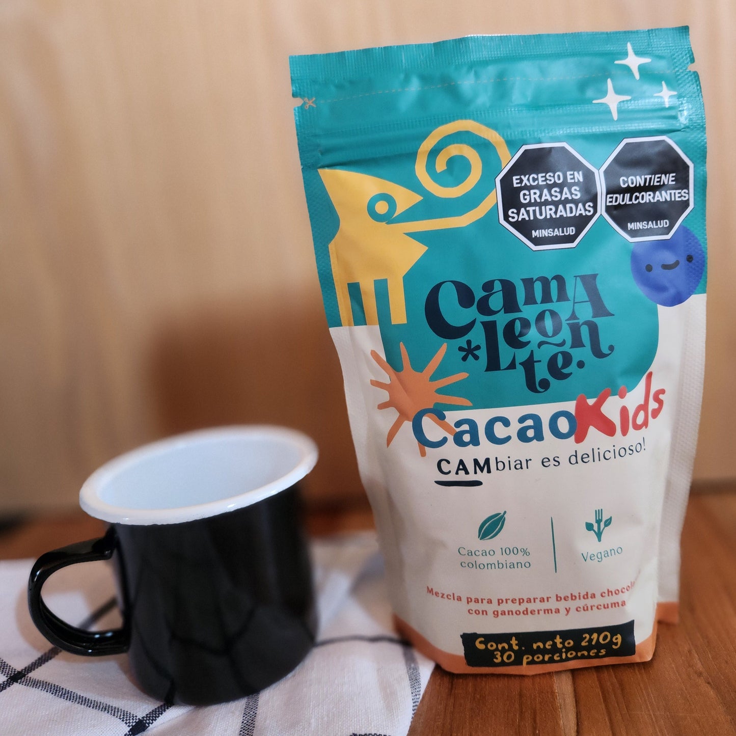Combo Cacao Kids 210g + Taza Peltre