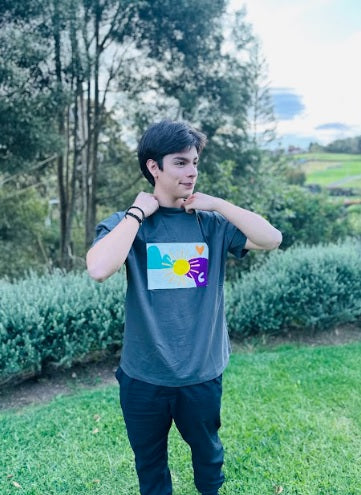 Camisa Gris Estampada