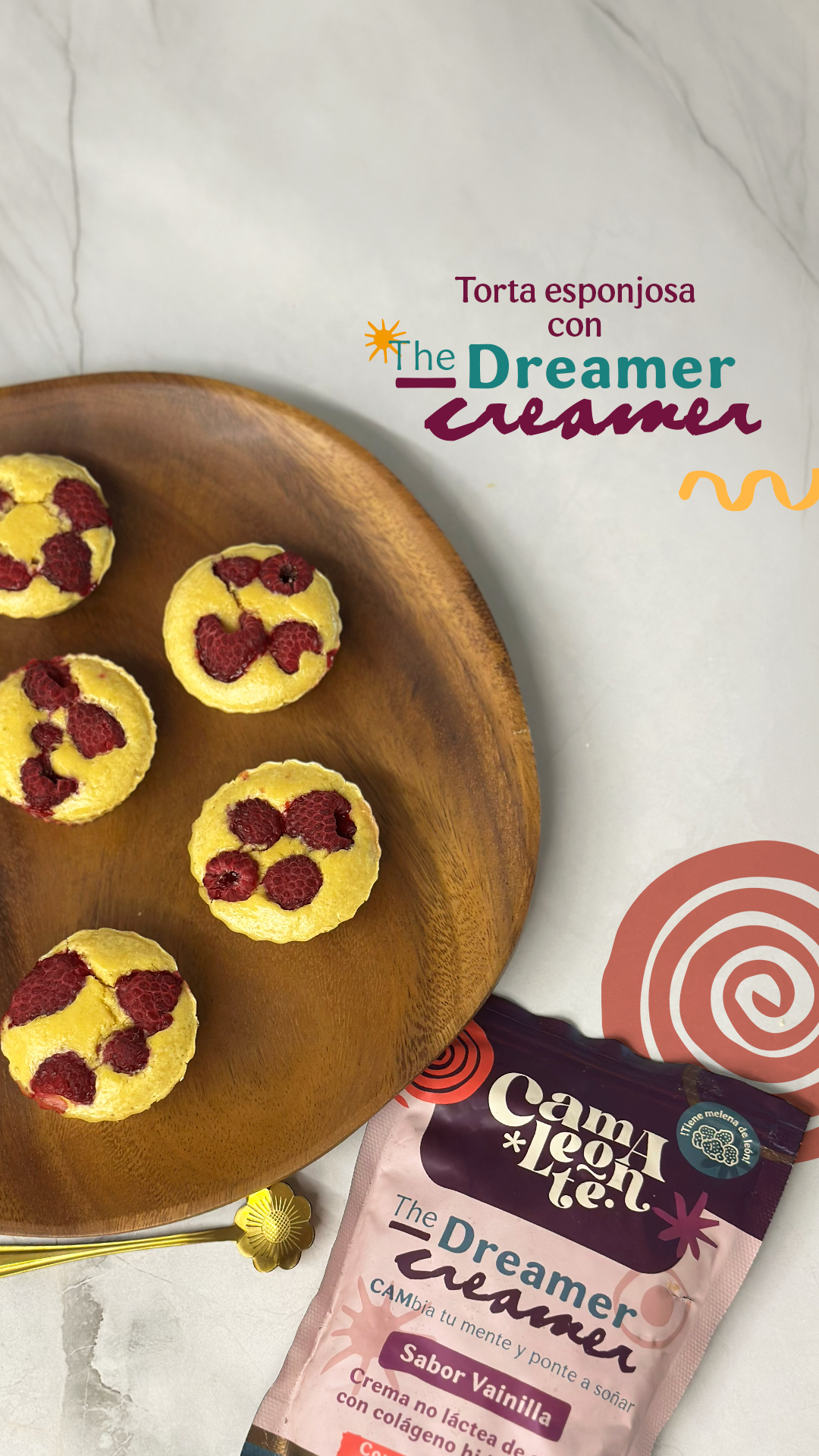 Torta esponjosa saludable: receta fácil con yogur griego y Dreamer Creamer