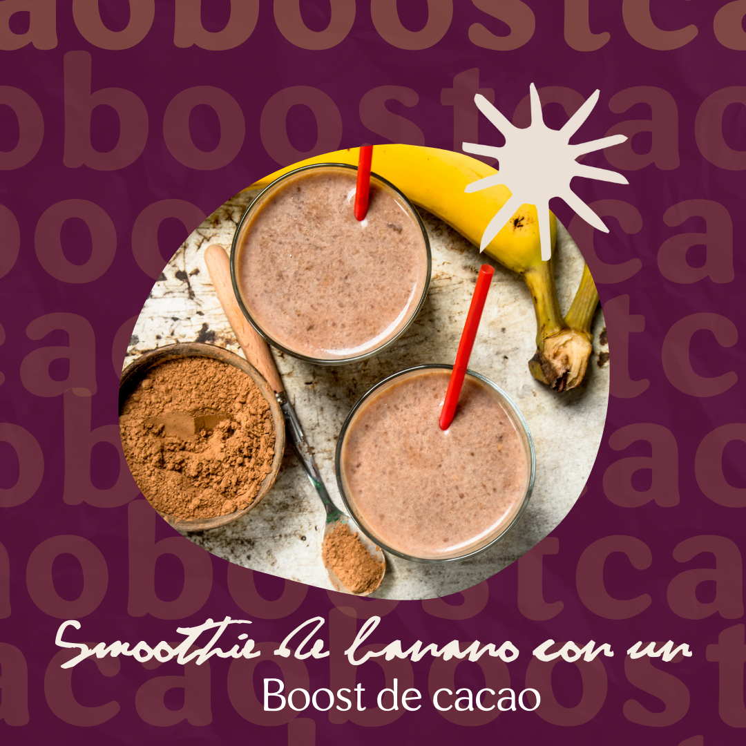 Smoothie de banano con un Boost de cacao